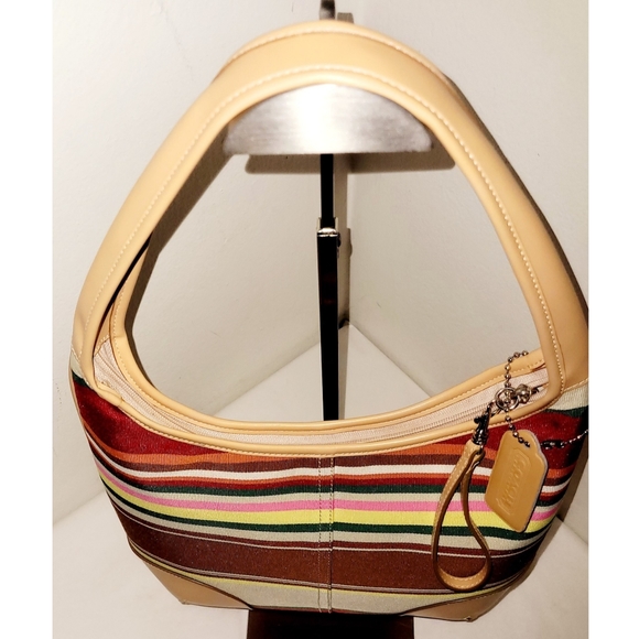 Coach Hampton Multi-Colored Striped Hobo Bag - Picture 3 of 7